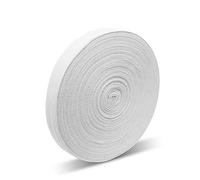 LucyStudio Herringbone Webbing Tape 25mm 45m Cotton Bunting Tape Black/White/Natural White Sewing Bias Binding Roll Tape for DIY Garment Seaming Hemming Piping Dressmaking(White)