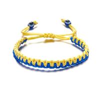 LUDAKE Yellow Blue Bracelet Wrist Rope Handmade Braided Blue and Yellow Rope Bracelets Yellow Blue Flag Bracelet Jewelry Unisex