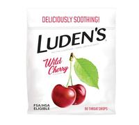 Luden's Wild Cherry Cough Throat Drops | Soothes Your Throat & Tastes Great | 90 Drops | 1 Bag