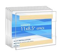 Ludery Acrylic Sign Holder 8.5 x 11 Inches Horizontal,Clear Plastic Wall Wall Frame Poster Paper Holder with Double Sided Tape for Office, Home, Store, Restaurant-No Drilling (6 Pack)