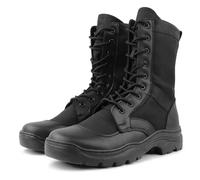LUDEY Lightweight Military Tactical Boots for Men Durable Anti-Slip Breathable Combat Police Security Men’s Jungle Boots Black-B 6.5UK