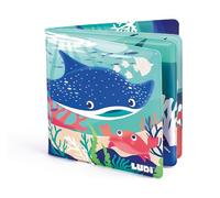 Ludi - Bath Magic Book - 12 Marine Animals And Coral - To Scroll On Contact Water - From 10 Months - Discovery, Motor Skills and Reflection - Sea Theme
