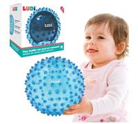 Ludi - Blue Massage Ball - Sensory Awakening for Babies from 6 Months - Soft Nubs - Stimulation, Dexterity and Coordination - 100% PVC - Washable - Ø 20 cm - Relieves Teeth and Promotes Play