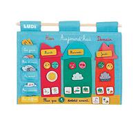 Ludi - Routine Chart for Children Le Temps qui Passe - Sign with 60 Removable Labels - Educational Toy, Learn the Notion of Time - Ages 3 and above
