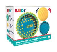 LUDI Set of 3 Sensory Balls - Blue blue 15 cm