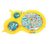 LUDI - Water Play Mat - Big Playmat of Water to Awaken The Senses of Baby and Develop Motor Skills - 16 Floating Foam Animals - from 10 Months