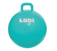 LUDI XXL Blue Hopper Ball Adapted Handle - Large Inflatable Jumping Ball - Thick and Elastic Plastic - Indoor and Outdoor Toy - To become a bouncing ace | From 5 Years Old