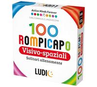 LUDIC 100 Visual Spatial Brain Teasers - Training Solitaires | 100 Progressive Observation Challenges to Do Alone or in Group, Visual Puzzles Logic Game, Board Games 8-99 Years