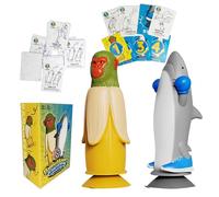 Ludihive Flip Challenge Games, Banana Monkey VS Shark Flipping, Challenge Party Games for Flipping-Fun Families, for Garden Parties and Outdoor Family Fun, Tumbling and Standing Game