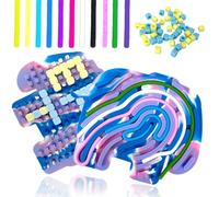 Ludihive Sensory Activity Board, Push Peel Sensory Board Blue Tie Dye Elephant, Fine Motor Skill Busy Toy for Calming, Fidget Toy, Controller for ADHD and Autism, Adults