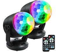 Luditek 2-Pack Portable Sound Activated Party Lights Indoor, Battery Powered/USB Dj Disco Ball Strobe Lights for Car Room, Adults Gifts, New Years Eve Party Supplies 2025 Christmas Decorations