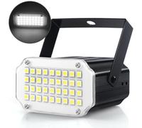Luditek Mini Halloween White LED Strobe Light, Sound Activated Flash Speed Control Party Light with 36 Super Bright LEDs Stage Lighting for Room Dance Parties Birthday DJ Karaoke Xmas Outside Inside