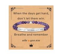 LUDKCCIR Inspirational Healing Crystal Bracelet for Women Men, Dont Let the Hard Days Win God Is In Control Let Them Bracelet Beaded Adjustable Motivational Gift for Relief & Positivity, 7 Inches