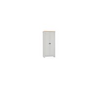 Ludlow 2 Door MDF Wardrobe Grey/Oak Lacquer With Metal Hinges/Handles