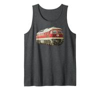 Ludmilla Diesel-Locomotive East German BR 132 BR 232 Tank Top, Men, Dark Heather Grey, Large