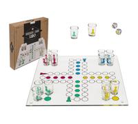Ludo Drinking Game with 16 Shot Glasses & 2 Dice - Fun Party Board Game Set