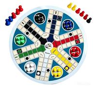 Ludo Game Board, Foldable Classic Board Game Set with Dice and Counters, Portable Outdoor 6-Player Flying Chess Game Set, for Indoor Outdoor Party Holiday Camping