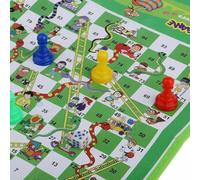 Ludo Mat Snakes and Ladders Board Game Set, Traditional Family Game with Dice and, 2-4 Players