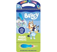 Ludo Studio Bluey Aqua Magic Water Painting Book with Pen - Mess Free Reusable Colouring Activity Pad for Kids - Includes 4 Magic Boards & Activity Pages - Portable Travel Set for Creative Fun