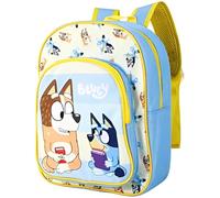 Ludo Studio Bluey Backpack for Boys 31cm - Kids School Bag Rucksack with Front Zip Pocket Side Mesh Water Bottle Holder Adjustable Straps - Blue & Yellow Nursery Travel Bag