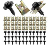 Ludom 72PCS Screw and Nut Clip Kit, 36 Auto Body Screws and 36 Bumper Guard Plate Fixing Bolts for Car Wheel Arch Cover Undertray