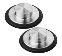 Ludom Drain Plug, Stainless Steel, 2 Pieces Sink Plugs, Outer Diameter 8.5cm, Sink Plug with Rubber Ring for 8.6-8.7cm Standard Kitchen Drain Size
