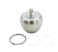 Ludom Stainless Steel Pill Container Small Mini Round Box Key Ring Waterproof Sealed Pill Tank One Compartment Portable Personal Tablet Organiser