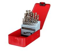 LudoPam Cobalt Metric Drill Bit Set(1mm-13mm/25pcs), M35 Jobber Length Twist Drill Bits,Straight Shank for for Hardened Metal, Stainless Steel, Cast Iron and Wood Plastic with Indexed Storage Case