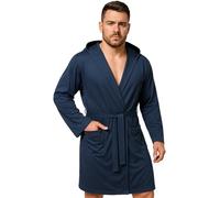 Ludor Men's Microfibre Bathrobe, Compact Space-Saving Bathrobe for Travel, Gym, Swimming Pool, Ultralight Unisex, blue navy, XL