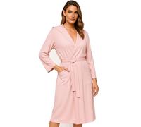 Ludor Men's Microfibre Bathrobe, Compact Space-Saving Bathrobe for Travel, Gym, Swimming Pool, Ultralight Unisex, pink, S
