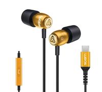Ludos CLAMOR USB C Headphones for iPhone 17 16 15 Pro Max Plus Air iPad Pro, 5 Years Warranty, USB-C Earbuds for Samsung Galaxy S24 S23 Ultra S22 S21 FE S20 A55 A54 A53, USB Type C Earphones - Gold