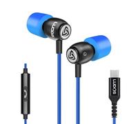 Ludos CLAMOR USB C Headphones for iPhone 17 16 15 Pro Max Plus Air iPad Pro, 5 Years Warranty, USB-C Earbuds for Samsung Galaxy S24 S23 Ultra S22 S21 FE S20 A55 A54 A53, USB Type C Earphones - Blue