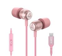 Ludos CLAMOR USB C Headphones for iPhone 17 16 15 Pro Max Plus Air iPad Pro, 5 Years Warranty, USB-C Earbuds for Samsung Galaxy S24 S23 Ultra S22 S21 FE S20 A55 A54 A53, USB Type C Earphones - Pink