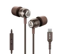 Ludos CLAMOR USB C Headphones for iPhone 17 16 15 Pro Max Plus Air iPad Pro, 5 Years Warranty, USB-C Earbuds for Samsung Galaxy S24 S23 Ultra S22 S21 FE S20 A55 A54 A53, USB Type C Earphones - Brown