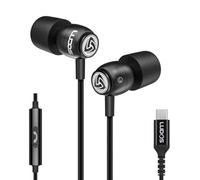 Ludos CLAMOR USB C Headphones for iPhone 17 16 15 Pro Max Plus Air iPad Pro, 5 Years Warranty, USB-C Earbuds for Samsung Galaxy S24 S23 Ultra S22 S21 FE S20 A55 A54 A53, USB Type C Earphones - Black