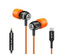 Ludos CLAMOR USB C Headphones for iPhone 17 16 15 Pro Max Plus Air iPad Pro, 5 Years Warranty, USB-C Earbuds for Samsung Galaxy S24 S23 Ultra S22 S21 FE S20 A55 A54 A53, USB Type C Earphones - Orange