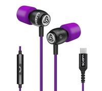 Ludos CLAMOR USB C Headphones for iPhone 17 16 15 Pro Max Plus Air iPad Pro, 5 Years Warranty, USB-C Earbuds for Samsung Galaxy S24 S23 Ultra S22 S21 FE S20 A55 A54 A53, USB Type C Earphones - Purple
