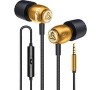 Ludos CLAMOR Wired Earbuds in-Ear Headphones, 5 Year Warranty, Earphones with Microphone and Call Control, Noise Isolating Memory Foam Eartips, Tangle-Free Cord for iPhone, iPad, Computer, Laptop