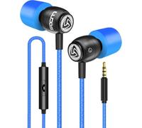 Ludos CLAMOR Wired Earbuds in-Ear Headphones, 5 Year Warranty, Earphones with Microphone and Call Control, Noise Isolating Memory Foam Eartips, Tangle-Free Cord for iPhone, iPad, Computer, Laptop