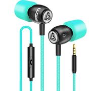 Ludos CLAMOR Wired Earbuds in-Ear Headphones, 5 Year Warranty, Earphones with Microphone and Call Control, Noise Isolating Memory Foam Eartips, Tangle-Free Cord for iPhone, iPad, Computer, Laptop