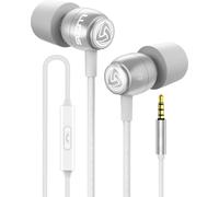 Ludos CLAMOR Wired Earbuds in-Ear Headphones, 5 Year Warranty, Earphones with Microphone and Call Control, Noise Isolating Memory Foam Eartips, Tangle-Free Cord for iPhone, iPad, Computer, Laptop
