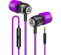 Ludos CLAMOR Wired Earbuds in-Ear Headphones, 5 Year Warranty, Earphones with Microphone and Call Control, Noise Isolating Memory Foam Eartips, Tangle-Free Cord for iPhone, iPad, Computer, Laptop