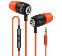 Ludos CLAMOR Wired Earbuds in-Ear Headphones, 5 Years Warranty, Earphones with Microphone, Noise Isolating Ear Buds, Memory Foam for iPhone, Samsung, School Students, Kids, Women, Small Ears - Coral