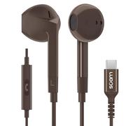 Ludos FEROX USB C Headphones, 5 Years Warranty, USB-C Earbuds for iPhone 16 15 Pro Max Plus Samsung Galaxy S24 S23 Ultra S22 S21 FE S20 Z Flip 3 Fold 4 A53 A54, USB Type C Earphones for iPad - Brown