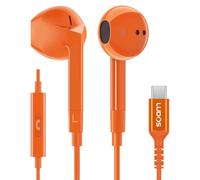 Ludos FEROX USB C Headphones, 5 Years Warranty, USB-C Earbuds for iPhone 16 15 Pro Max Plus Samsung Galaxy S24 S23 Ultra S22 S21 FE S20 Z Flip 3 Fold 4 A53 A54, USB Type C Earphones for iPad - Orange
