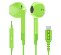 Ludos FEROX USB C Headphones, 5 Years Warranty, USB-C Earbuds for iPhone 16 15 Pro Max Plus Samsung Galaxy S24 S23 Ultra S22 S21 FE S20 Z Flip 3 Fold 4 A53 A54, USB Type C Earphones for iPad - Green