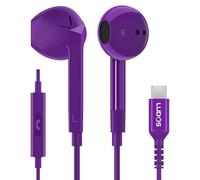 Ludos FEROX USB C Headphones, 5 Years Warranty, USB-C Earbuds for iPhone 16 15 Pro Max Plus Samsung Galaxy S24 S23 Ultra S22 S21 FE S20 Z Flip 3 Fold 4 A53 A54, USB Type C Earphones for iPad - Purple