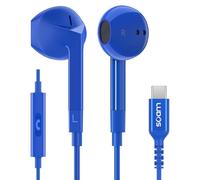 Ludos FEROX USB C Headphones, 5 Years Warranty, USB-C Earbuds for iPhone 16 15 Pro Max Plus Samsung Galaxy S24 S23 Ultra S22 S21 FE S20 Z Flip 3 Fold 4 A53 A54, USB Type C Earphones for iPad - Blue