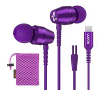 Ludos OMNITONE USB C Headphones, 5 Years Warranty, USB-C Earbuds for iPhone 16 15 Pro Max Plus Samsung Galaxy S24 S23 Ultra S22 S21 FE S20 Z Flip 3 Fold 4 A53 A54, USB Type C Earphones - Purple