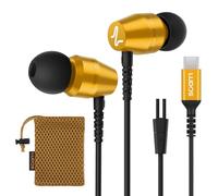 Ludos OMNITONE USB C Headphones, 5 Years Warranty, USB-C Earbuds for iPhone 16 15 Pro Max Plus Samsung Galaxy S24 S23 Ultra S22 S21 FE S20 Z Flip 3 Fold 4 A53 A54, USB Type C Earphones - Gold